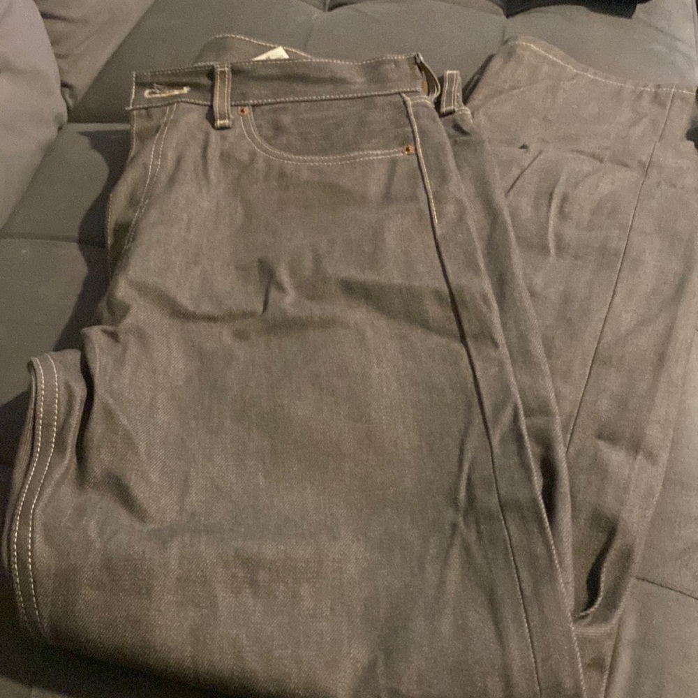 Levi’s 501 button fly straight leg grey jeans